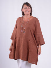 Heavy Linen Tunic - 105151, Tops & Shirts, Pure Plus Clothing, Lagenlook Clothing, Plus Size Fashion, Over 50 Fashion